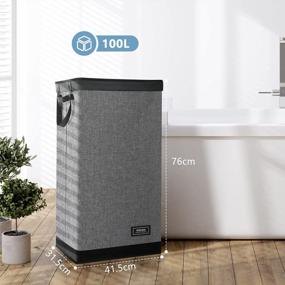 img 1 attached to Efficient & Stylish SOLEDI 100L Collapsible Laundry Hamper With Removable Bag For Clothes And Toys Storage