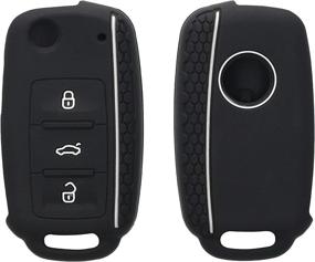 img 4 attached to Kwmobile Key Cover Compatible With VW Skoda Seat - Black/White