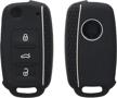 kwmobile key cover compatible with vw skoda seat - black/white logo