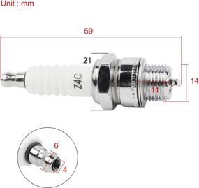 img 1 attached to 🛵 FLYPIG Z4C Spark Plug: High-Performance 2pcs for 49cc-80cc 2 Stroke Engine Motorized Bicycle, Bike, Moped & Scooter