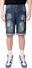 img 3 attached to Stay Stylish In The Summer With Betusline Men'S Distressed Denim Shorts