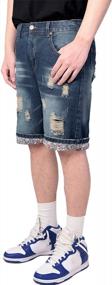 img 2 attached to Stay Stylish In The Summer With Betusline Men'S Distressed Denim Shorts