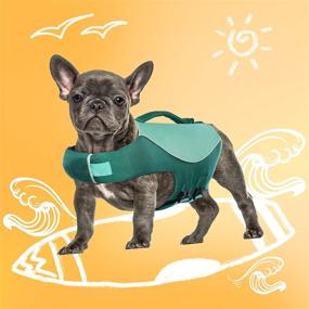 img 2 attached to 🐶 FUAMEY Dog Life Jacket: Adjustable Swimming Suit with Rescue Handle, Reflective Water Safety Preserver for Small Medium Large Dogs