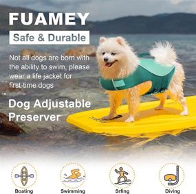 img 1 attached to 🐶 FUAMEY Dog Life Jacket: Adjustable Swimming Suit with Rescue Handle, Reflective Water Safety Preserver for Small Medium Large Dogs