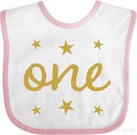 🎉 inktastic 1st birthday outfit 1 gold baby bib: celebrate a golden milestone in style! logo