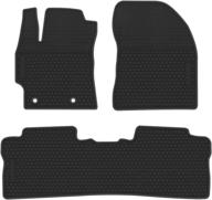 🚗 toyota corolla 2014-2019 heavy duty rubber car floor mats - custom fit-all weather guard odorless - full black front and rear seat liners - premium vehicle carpet replacement by biosp logo