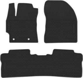 img 4 attached to 🚗 Toyota Corolla 2014-2019 Heavy Duty Rubber Car Floor Mats - Custom Fit-All Weather Guard Odorless - Full Black Front and Rear Seat Liners - Premium Vehicle Carpet Replacement by biosp