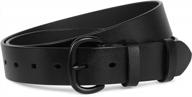 black leather belt for women with buckle - casual and stylish jeans waist belts featuring black metal buckle by sansths logo