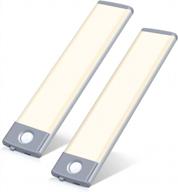 wireless motion sensor under cabinet lights - warm white led lighting for kitchen, drawers, and counters - rechargeable battery with 1000mah - pack of 2 logo