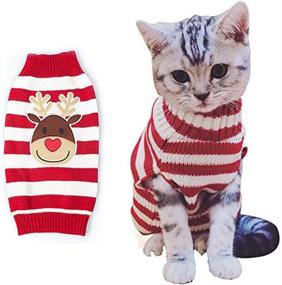 img 4 attached to BOBIBI Cat Sweater - Christmas Santa Claus Pet Cat Winter Knitwear for Warmth and Style