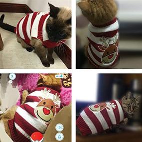 img 1 attached to BOBIBI Cat Sweater - Christmas Santa Claus Pet Cat Winter Knitwear for Warmth and Style