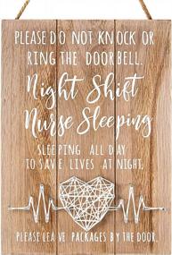 img 4 attached to Handcrafted 3D String Art Nurse Sleeping Sign For Door And Yard - Ideal Nurse Gift For Night Shifts And New Nurse Graduates - 12X8.6 Inches By VILIGHT