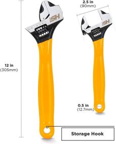 img 2 attached to 🔧 STEELHEAD 12" Wide-Mouth Adjustable HAMMERHEAD Wrench: Versatile SAE & Metric Jaw Measurements, Forged Heat-Treated Steel, Corrosion-Resistant Black Phosphate Finish - USA-Based Support