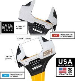 img 3 attached to 🔧 STEELHEAD 12" Wide-Mouth Adjustable HAMMERHEAD Wrench: Versatile SAE & Metric Jaw Measurements, Forged Heat-Treated Steel, Corrosion-Resistant Black Phosphate Finish - USA-Based Support