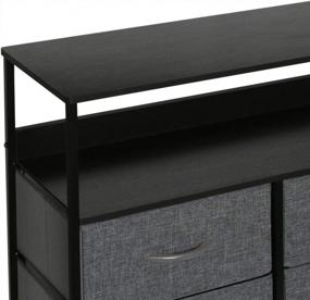 img 2 attached to Kamiler 8 Drawers Dresser With Shelves, Tall Vertical Storage Organizer,Versatile Cabinet For Bedroom, Living Room, Hallway, Hotel,Sturdy Steel Frame, Wood Shelf, Removable Fabric Bins