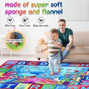 img 2 attached to 👶 JOW Baby Play Mat for Crawling, 0-2 Years Old Boys & Girls, Toddler Baby Gym Activity Mat, Large Size Baby Mat for Floor, Ideal Baby Shower or Birthday Gift