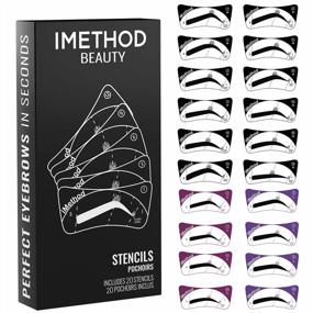 img 4 attached to IMethod Eyebrow Stencils Eyebrows Shape Reusable - 20 Eyebrow Stencil Kit, Brow Stencils For Eyebrow Stamp, Eyebrow Stencil Kit For Beginners, Eyebrow Shaping Kit, Easy To Use & Flexible