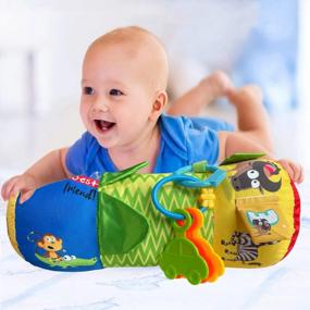 img 3 attached to Crawling Pillow With Detachable Hanging Toys For Infant Development - Baby Tummy Time Pillow Toy For 0-6 Months, Newborn And 2-3 Month Old Babies, Perfect For 0-3, 6, 9 And 12 Month Old Baby Toys