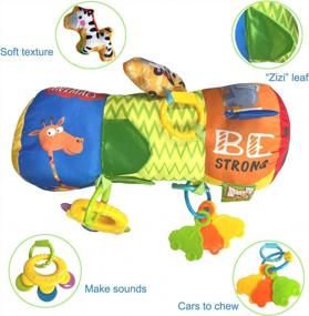 img 1 attached to Crawling Pillow With Detachable Hanging Toys For Infant Development - Baby Tummy Time Pillow Toy For 0-6 Months, Newborn And 2-3 Month Old Babies, Perfect For 0-3, 6, 9 And 12 Month Old Baby Toys