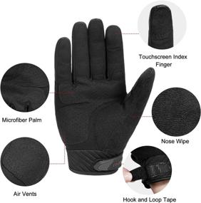 img 1 attached to INBIKE Motorcycle Gloves for Men and Women - Touchscreen, Breathable Full Finger Motorbike Gloves for BMX ATV MTB Riding in Black