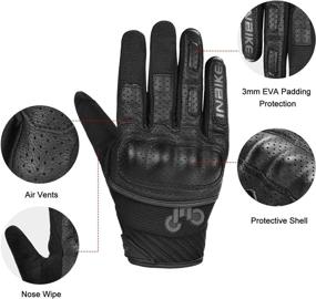 img 2 attached to INBIKE Motorcycle Gloves for Men and Women - Touchscreen, Breathable Full Finger Motorbike Gloves for BMX ATV MTB Riding in Black