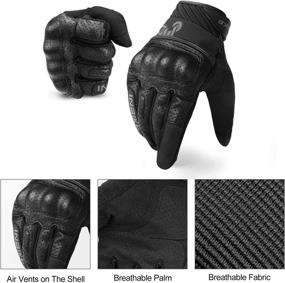 img 3 attached to INBIKE Motorcycle Gloves for Men and Women - Touchscreen, Breathable Full Finger Motorbike Gloves for BMX ATV MTB Riding in Black