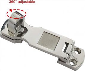 img 2 attached to Two Pieces Of Marine Grade 316 Stainless Steel Heavy Duty Door Hasps With Turning Padlock Eye Mount