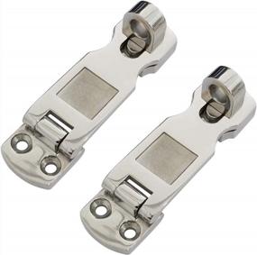 img 4 attached to Two Pieces Of Marine Grade 316 Stainless Steel Heavy Duty Door Hasps With Turning Padlock Eye Mount