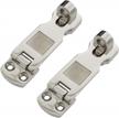 two pieces of marine grade 316 stainless steel heavy duty door hasps with turning padlock eye mount logo