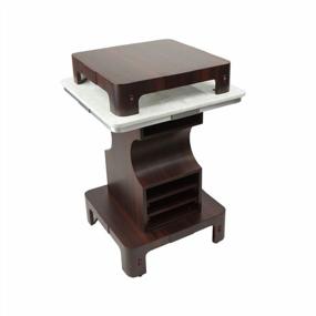 img 2 attached to Square UV Nail Dryer Table With Granite Top In Cherry Wood & Silver White - Ideal Nail Salon Furniture And Equipment By AVON