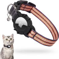 gps cat collar with airtag holder and bell - feeyar reflective airtag 🐱 cat collar for improved tracking of girl boy cats, kittens, and puppies, lightweight tracker логотип