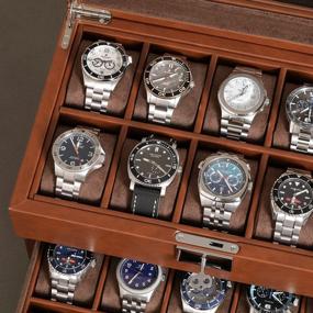 img 1 attached to Keep Your Precious Watches Safe And Organized With ROTHWELL 20 Slot Leather Watch Box - Stylish And Secure Luxury Watch Display Case For Men And Women