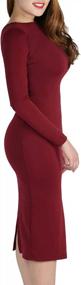 img 2 attached to YMING Womens Zipper Back Bodycon Dress Sexy Club Dresses Solid Color Midi Dress Plus Size