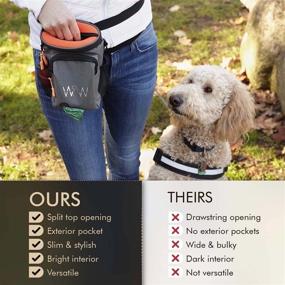 img 3 attached to 🐺 Wolf in Winter© Neoprene Split-Top Pet Treat Pouch Bag - Stylish & High-Quality Dog Training Treat Pouch with XL Shoulder Strap, Belt, Clip & Exterior Storage Pocket