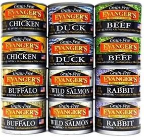 img 2 attached to 🐾 Evangers Grain Free, All Natural Dog/Cat Food: Variety Pack with 6 Flavors (Chicken, Beef, Buffalo, Rabbit, Duck, and Wild Salmon) - 12 Cans, 6-Ounce Each