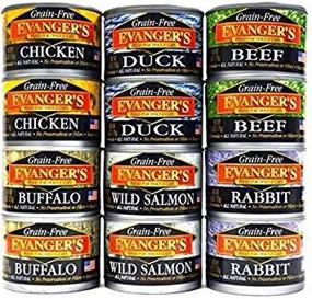 img 4 attached to 🐾 Evangers Grain Free, All Natural Dog/Cat Food: Variety Pack with 6 Flavors (Chicken, Beef, Buffalo, Rabbit, Duck, and Wild Salmon) - 12 Cans, 6-Ounce Each