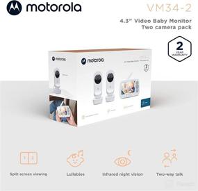 img 3 attached to 👶 Motorola VM34 Video Baby Monitor with Two Cameras - 1000ft Range, Two-Way Audio, 4.3" Split Screen, Night Vision, Room Temp Sensor, Lullabies