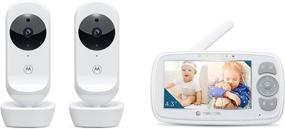 img 4 attached to 👶 Motorola VM34 Video Baby Monitor with Two Cameras - 1000ft Range, Two-Way Audio, 4.3" Split Screen, Night Vision, Room Temp Sensor, Lullabies