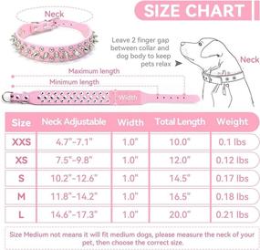 img 1 attached to Spiked Studded Rivet Leather Dog Collar for Cats, Puppy, Small & Medium Pets - DOGGYZSTYLE (Pink, Size L)