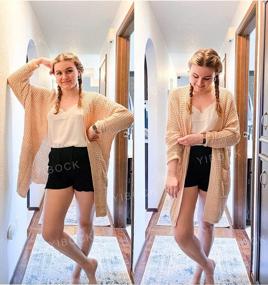 img 1 attached to YIBOCK Chunky Cable Knit Kimono Cardigan: Women's Long Batwing Sleeve Open Front Sweater