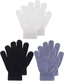 img 4 attached to 🧤 Warm and Stylish Knitted Finger Gloves: Winter Accessories for Girls in Cold Weather