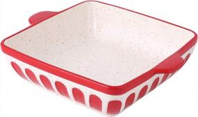 img 4 attached to 8.7In Ceramic Brownie Baking Pan With Double Handle - Perfect For Cakes & Pies!