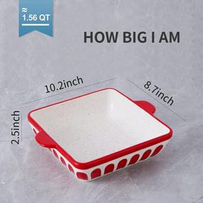img 3 attached to 8.7In Ceramic Brownie Baking Pan With Double Handle - Perfect For Cakes & Pies!