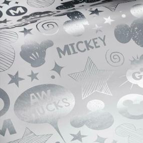 img 1 attached to Peel And Stick Wallpaper RMK11152WP Metallic Silver Mickey Mouse Icons RoomMates