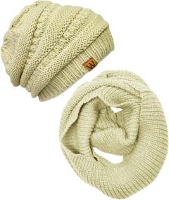 img 4 attached to Wrapables Winter Knitted Infinity Beanie Women's Accessories ~ Scarves & Wraps