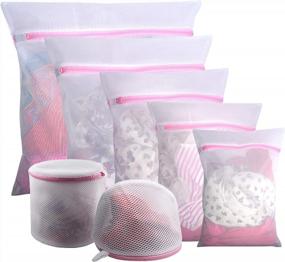 img 4 attached to Gogooda 7Pcs Mesh Laundry Bags: Premium Zipper for Delicates, Travel Storage, Washing, Organizing Clothes, Blouse, Bra, Hosiery, Stockings, Underwear, Lingerie