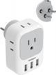 tessan israel power adapter: 4 outlets, 3 usb charging ports - type h plug for israel & palestine logo