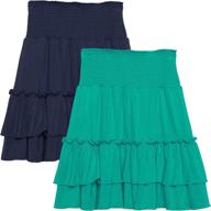 kidpik smock tiered skirt in black - girls' clothing skirts & skorts логотип