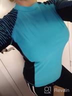 картинка 1 прикреплена к отзыву CharmLeaks женские с длинным рукавом UPF 50 защита от солнца Полосатые рубашки для плавания Рашгард Купальник Топ от Olga Allen