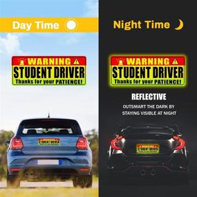 img 2 attached to 🚕 3-Piece Student Driver Car Magnet Set - Funny Be Patient Magnet for Car, New Driver Magnet Yellow Green Red, Rookie Driver Bumper Magnets, Highly Reflective Signs, Ideal Teen Boys Girls Gifts